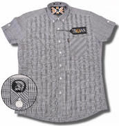 View Item Lambretta Trojan Ltd Edition Skin Button Down Micro POW Check S/S Shirt Black